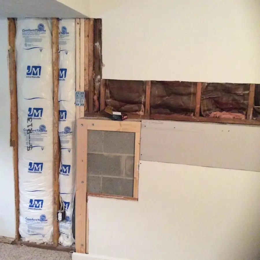 Wall insulation replacement during Structural Drying in River Road